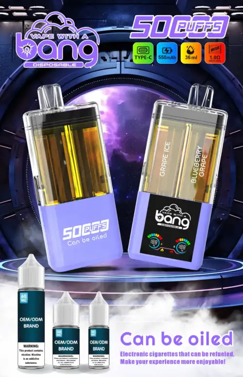 BANG 12flavoes B50000 puffs Disposable Vape 36ml E-Liquid 650mAh Battery Mesh Coil Nicotine 0% 2% 3% 5%