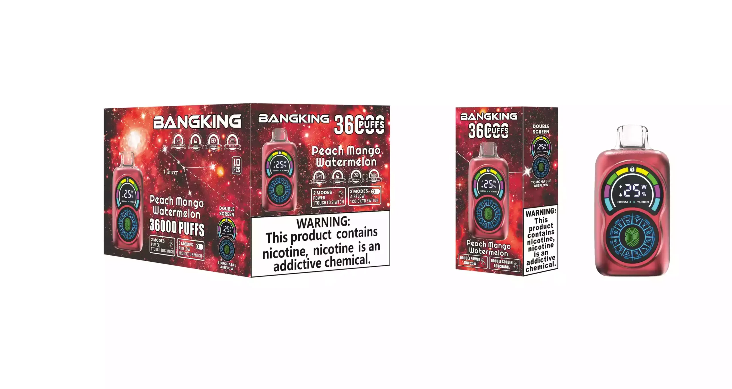 BANG KING 36000 Puffs Disposable Vape 30ml E-Liquid 650mAh Battery Mesh Coil Nicotine 0% 2% 3% 5%