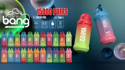 Bang 15000 Puffs Disposable Vape 21ml E-Liquid 651mAh Battery Mesh Coil Available in 0% 2% 3% 5% Nicotine