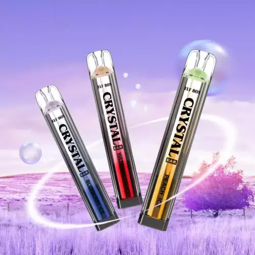 ELF BOX CRYSTAL BAR 600 Puffs Disposable Vape 2ml E-Liquid 500mAh Battery Mesh Coil Nicotine 0% 2% 5%