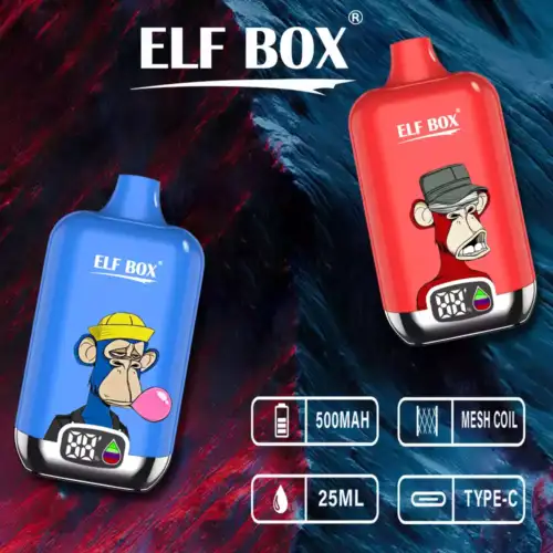 ELF BOX Digital 12000 Puffs Disposable Vape 25ml E-Liquid 500mAh Battery Mesh Coil Nicotine 0% 2% 3% 5%