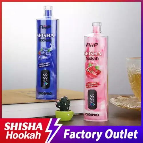 FIHP Shisha Hookah 15000 Puffs Pro Disposable Vape 22ml E-Liquid 650mAh Battery Mesh Coil Nicotine 0% 2%