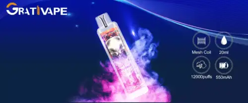 Grativape iStorm 12000 Puffs Disposable Vape 20ml E-Liquid 550mAh Battery Mesh Coil 0% 2% 3% 5% Nicotine