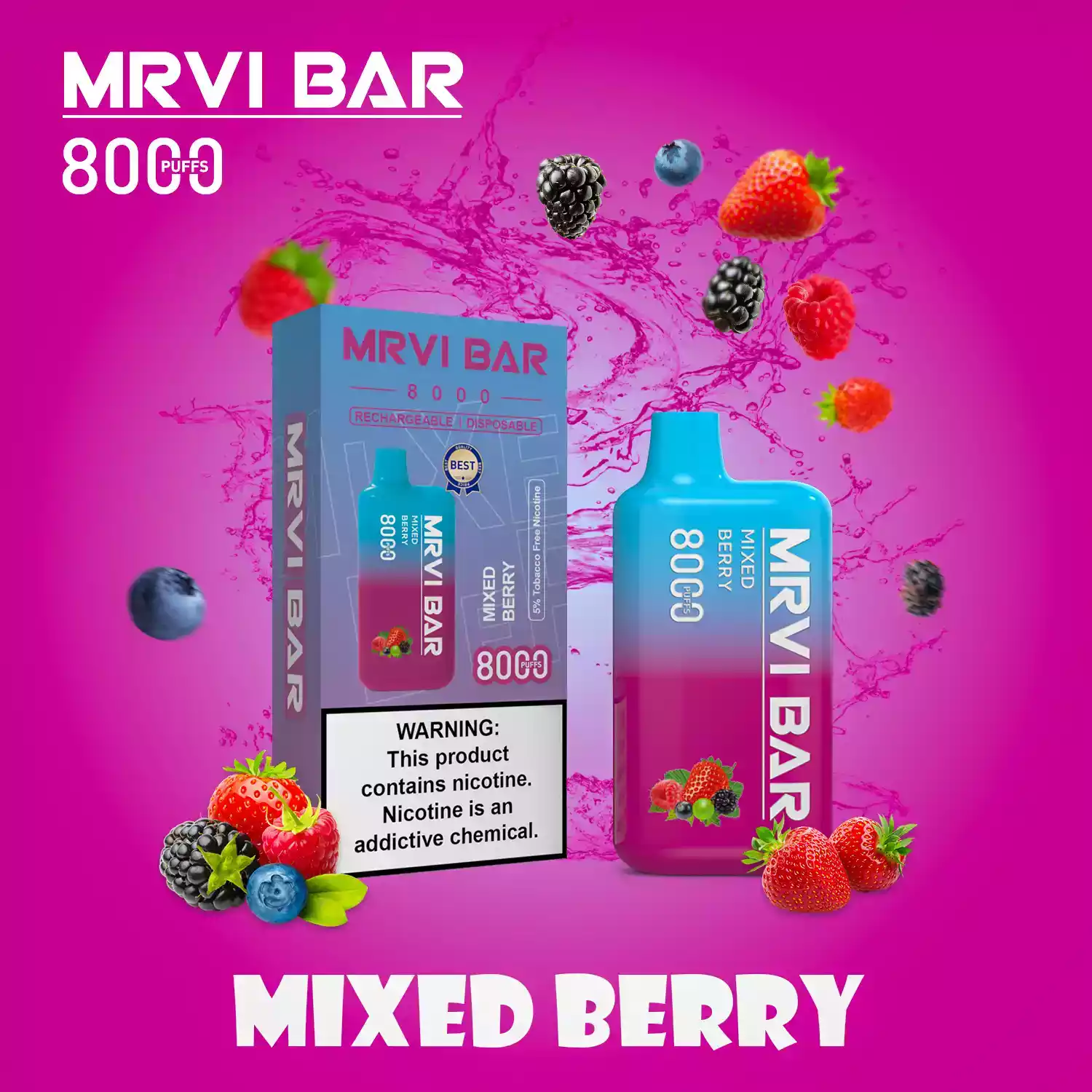 MRVI BAR 8000 Puffs Disposable Vape Compact Powerful and Flavorful