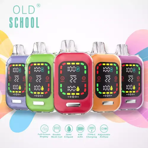 OLD School MO 28000 Puffs Vape monouso 26ml E-Liquid Flusso d'aria regolabile e alimentazione ricaricabile