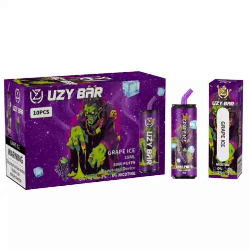 UZY Bar 8000 Puffs Vape Desechable 23ml E-Liquid 650mAh Batería Mesh Coil 0% 2% 3% 5% Nicotina