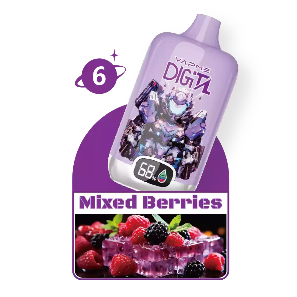 VAPME Digital 12000 Puffs Disposable Vape 20ml E-Liquid850mAh Battery Mesh Coil Nicotine 2% 5%