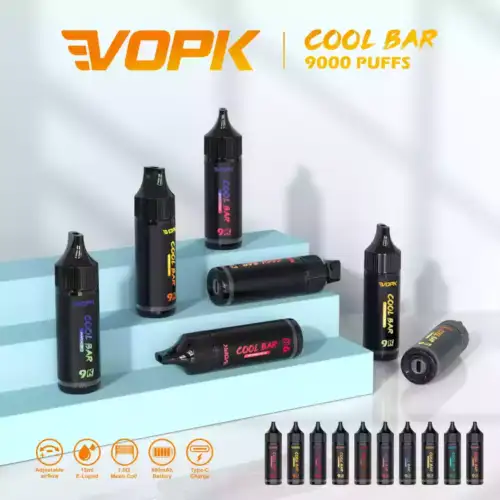 VOPK COOL BAR 9000 Puffs Disposable Vape 15ml E-Liquid Mesh Coil 600mAh Battery Nicotine 0%2%3%5%