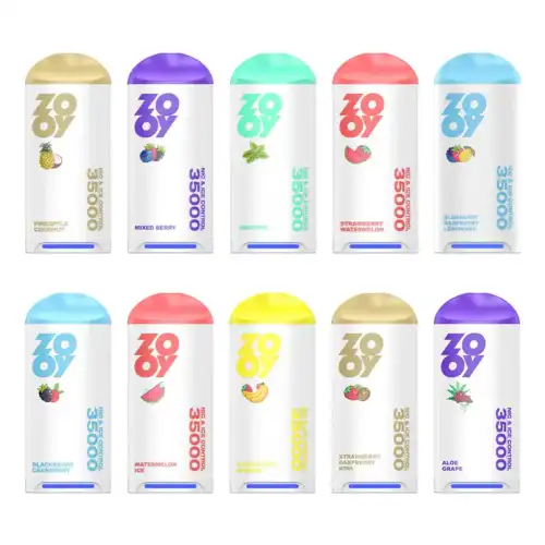 ZOOY FIRZEN 35000 Puffs Disposable Vape with 3-Color LGB Light and Adjustable Nicotine Control