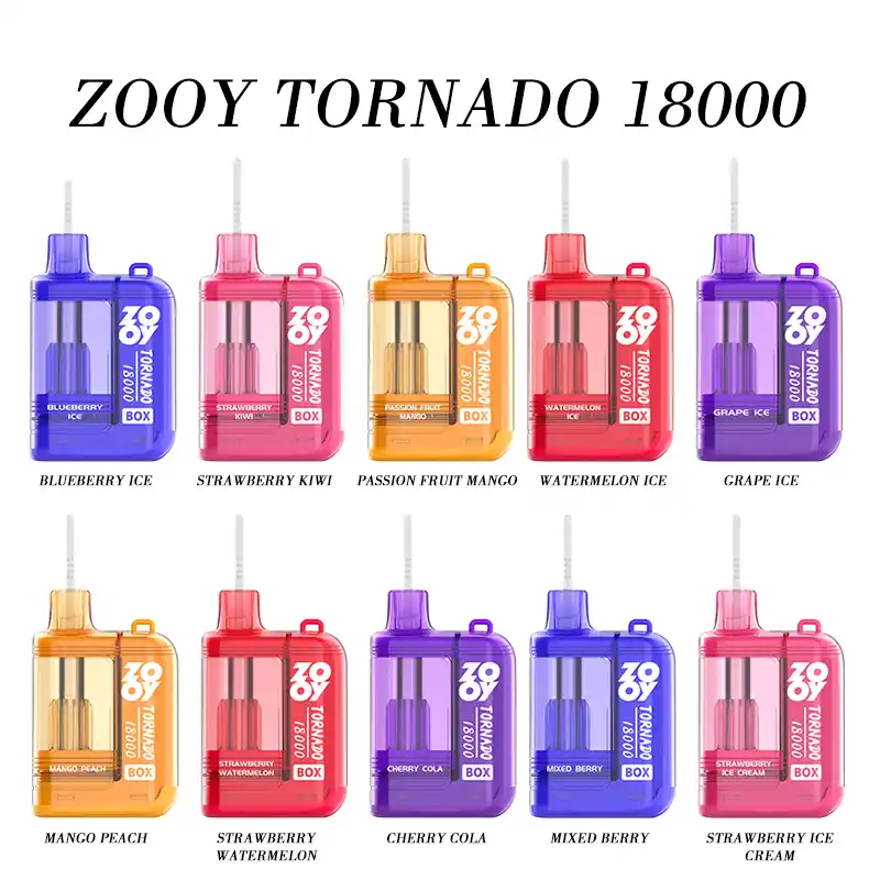 ZOOY Tornado 18000 Puffs Vape Desechable Flujo de aire ajustable y experiencia de bobina de malla suave