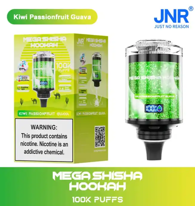 JNR Mega Shisha Hookah 100000 Puffs Disposable Vape Smart Screen Dual Mouthpiece 0%2%5% Nicotine - Image 3