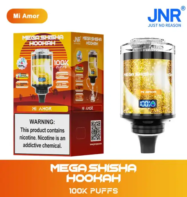 JNR Mega Shisha Hookah 100000 Puffs Disposable Vape Smart Screen Dual Mouthpiece 0%2%5% Nicotine - Image 4