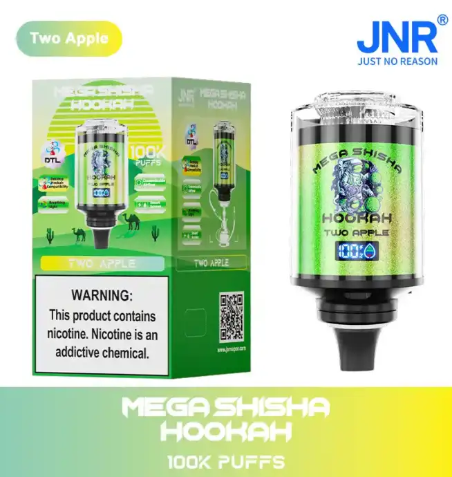 JNR Mega Shisha Hookah 100000 Puffs Disposable Vape Smart Screen Dual Mouthpiece 0%2%5% Nicotine - Image 5