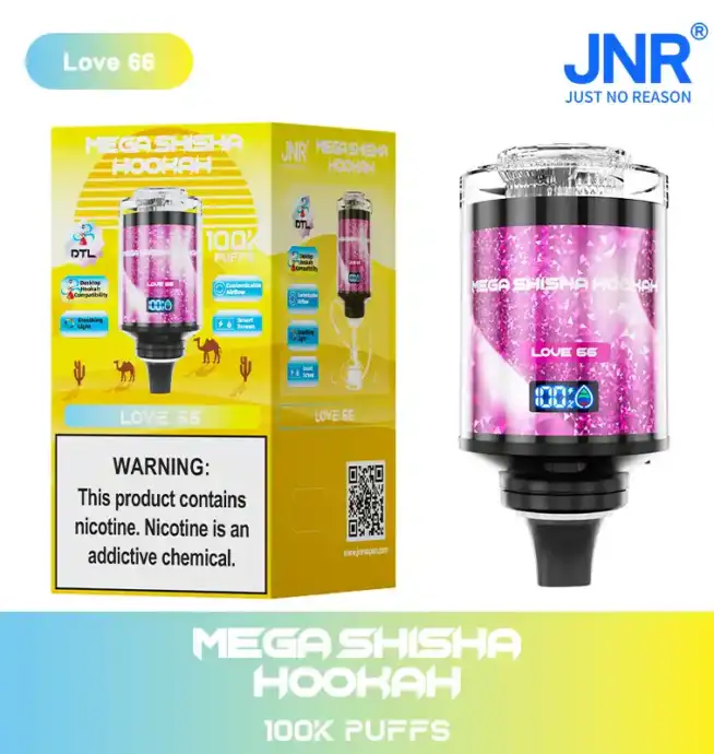 JNR Mega Shisha Hookah 100000 Puffs Disposable Vape Smart Screen Dual Mouthpiece 0%2%5% Nicotine - Image 6