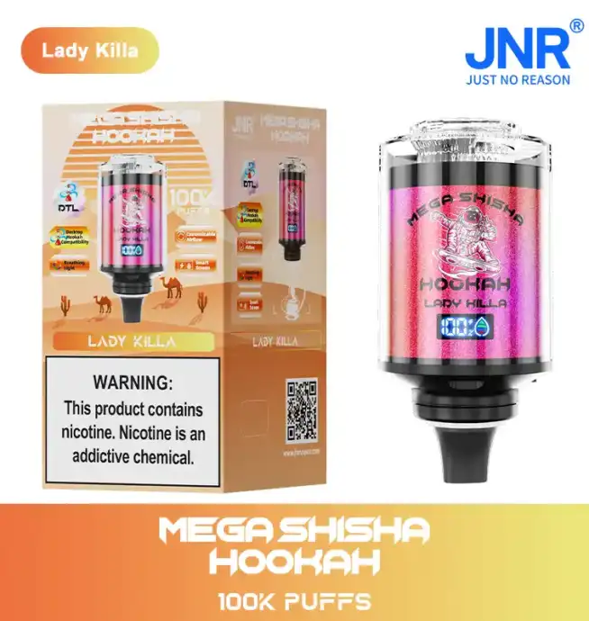 JNR Mega Shisha Hookah 100000 Puffs Disposable Vape Smart Screen Dual Mouthpiece 0%2%5% Nicotine - Image 7
