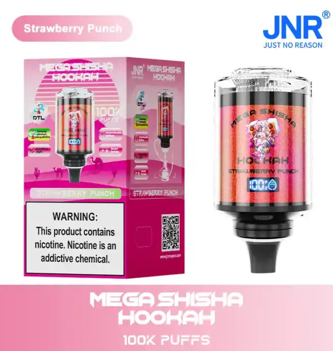 JNR Mega Shisha Hookah 100000 Puffs Disposable Vape Smart Screen Dual Mouthpiece 0%2%5% Nicotine - Image 8