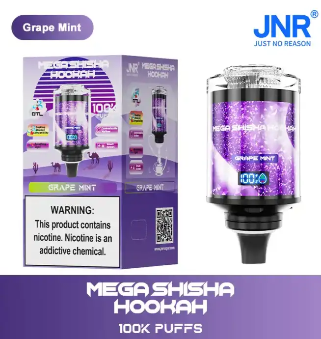 JNR Mega Shisha Hookah 100000 Puffs Disposable Vape Smart Screen Dual Mouthpiece 0%2%5% Nicotine - Image 10
