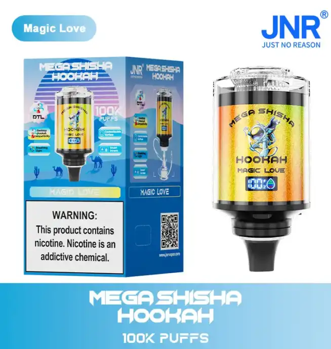JNR Mega Shisha Hookah 100000 Puffs Disposable Vape Smart Screen Dual Mouthpiece 0%2%5% Nicotine - Image 11