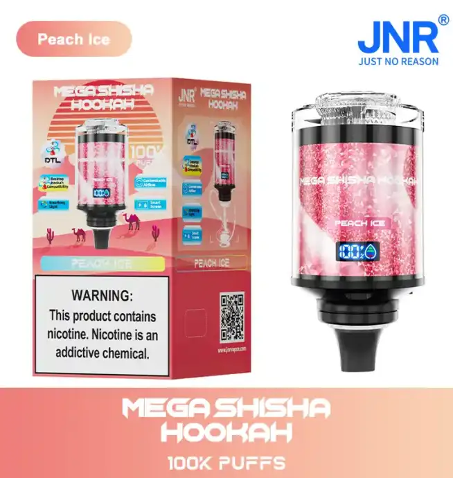 JNR Mega Shisha Hookah 100000 Puffs Disposable Vape Smart Screen Dual Mouthpiece 0%2%5% Nicotine - Image 12